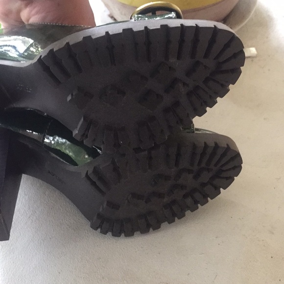 Green patent leather chunky heels - Picture 4 of 5